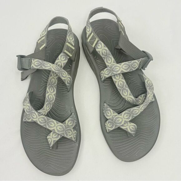Chaco Z/Volv 2 Gray Green Tribal Strap Lightweight Performance Sandals - Picture 4 of 15